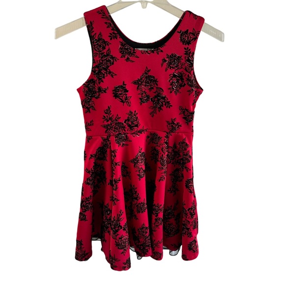 Knitworks Girl’s Christmas Dress Red/Black Roses Black Faux Fur Bolero Jacket - Picture 5 of 12